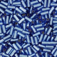 Miyuki Bugle 3mm Beads Silver lined sapphire BGL1-19